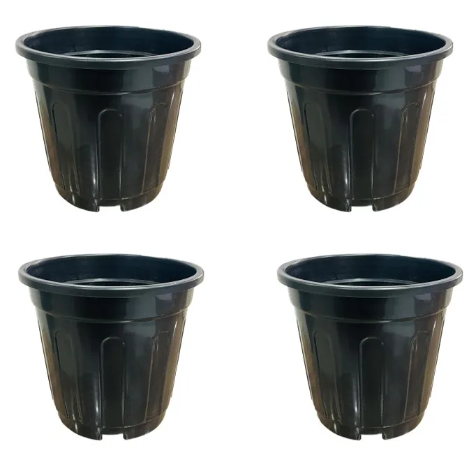 Set of 04 - 6 Inch Black Super Nursery Pots