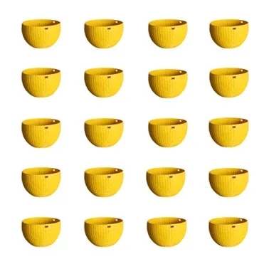 Set of 20 - 7 X 4.5 Inch Yellow Premium Euro Plastic Hanging Basket