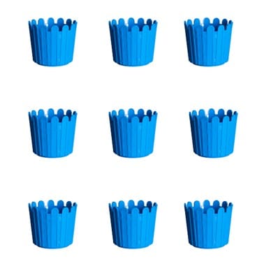Set of 09 - 6 Inch Blue Premium Tippy Plastic Pot