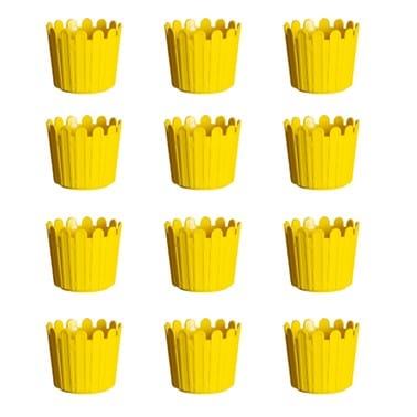 Set of 12 - 6 Inch Yellow Premium Tippy Plastic Pot
