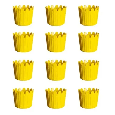 Set of 12 - 6 Inch Yellow Premium Tippy Plastic Pot