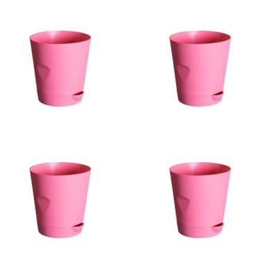 Set of 04 - 4 Inch Pink Florence Self Watering Pots