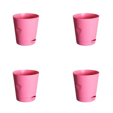 Set of 04 - 4 Inch Pink Florence Self Watering Pots