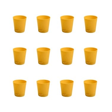 Set of 12 - 4 Inch Yellow Florence Self Watering Pots