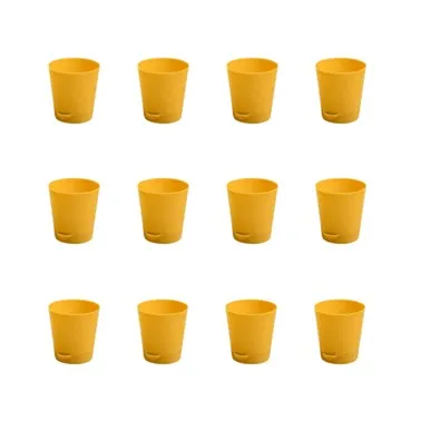 Set of 12 - 4 Inch Yellow Florence Self Watering Pots