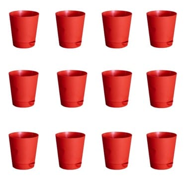 Set of 12 - 4 Inch Red Florence Self Watering Pots