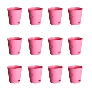 Set of 12 - 4 Inch Pink Florence Self Watering Pots