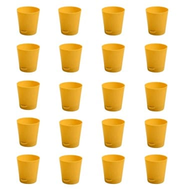 Set of 20 - 4 Inch Yellow Florence Self Watering Pots