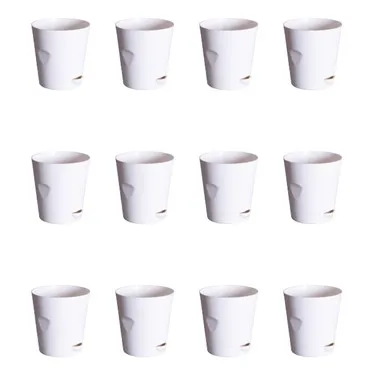 Set of 12 - 4 Inch White Florence Self Watering Pot