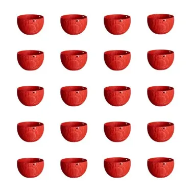 Set of 20 - 7 X 4.5 Inch Red Premium Euro Plastic Hanging Basket