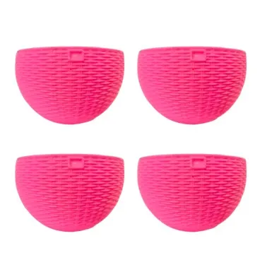 Set of 04 - 7 X 4.5 Inch Pink Premium Euro Plastic Hanging Basket