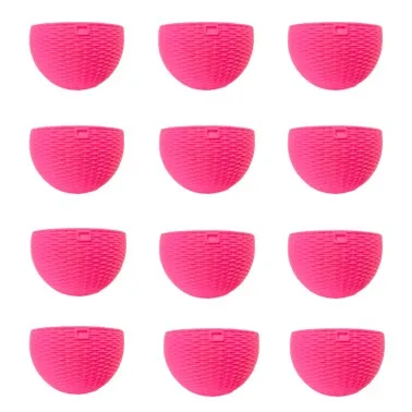 Set of 12 - 7 X 4.5 Inch Pink Premium Euro Plastic Hanging Basket