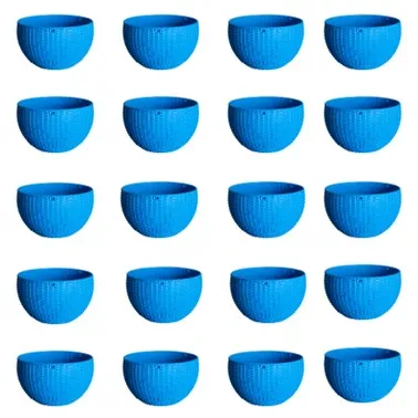 Set of 20 - 7 X 4.5 Inch Blue Premium Euro Plastic Hanging Basket