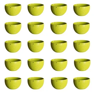 Set of 20 - 7 X 4.5 Inch Green Premium Euro Plastic Hanging Basket
