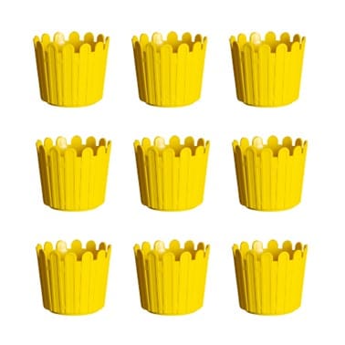 Set of 09 - 6 Inch Yellow Premium Tippy Plastic Pot