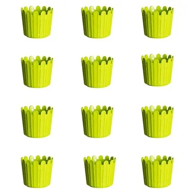 Set of 12 - 6 Inch Green Premium Tippy Plastic Pot