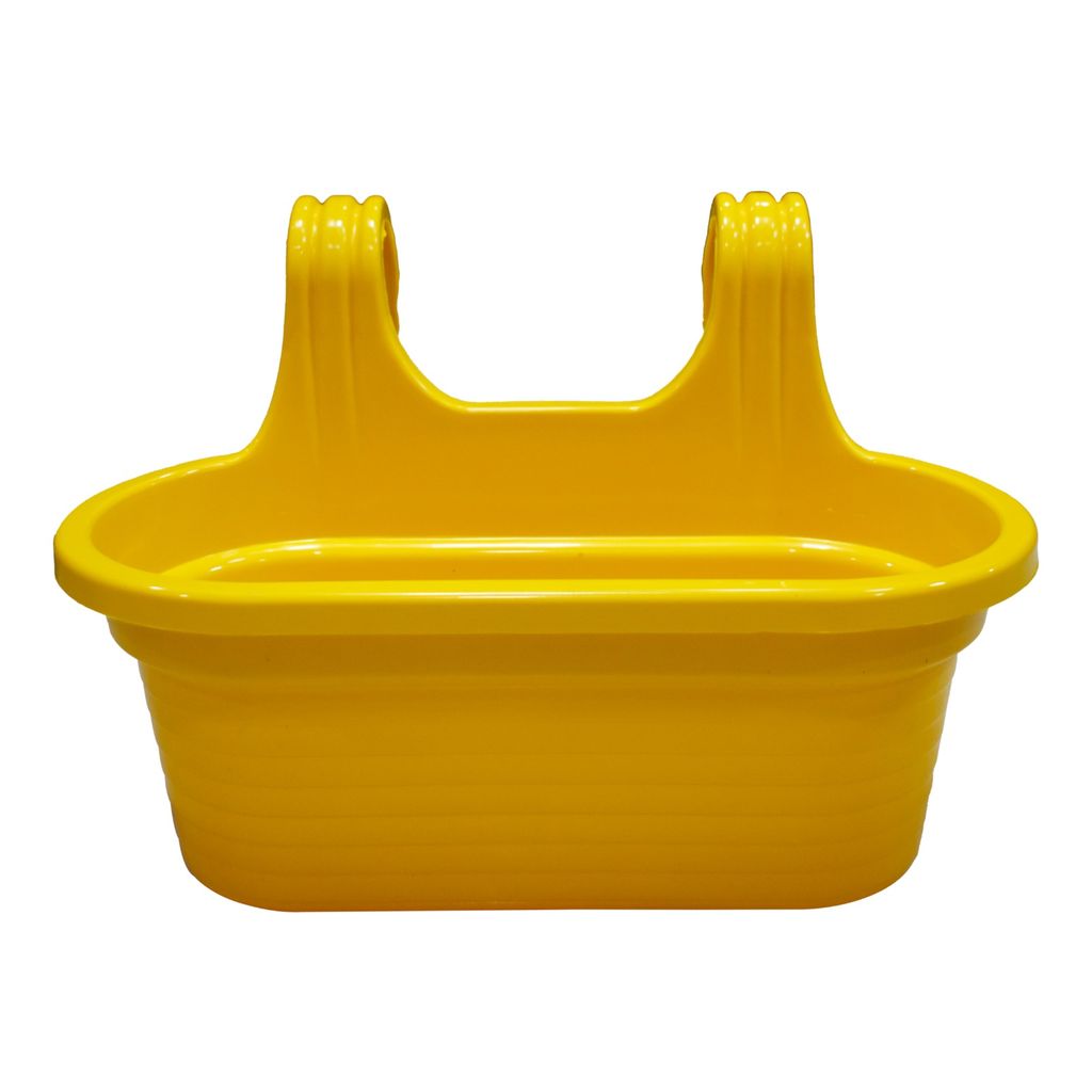 Buy 14 X 10 Inch Yellow Double Hook Hanging Plastic Pot Online | Urvann.com 14 X 10 Inch Yellow Double Hook Hanging Plastic Pot