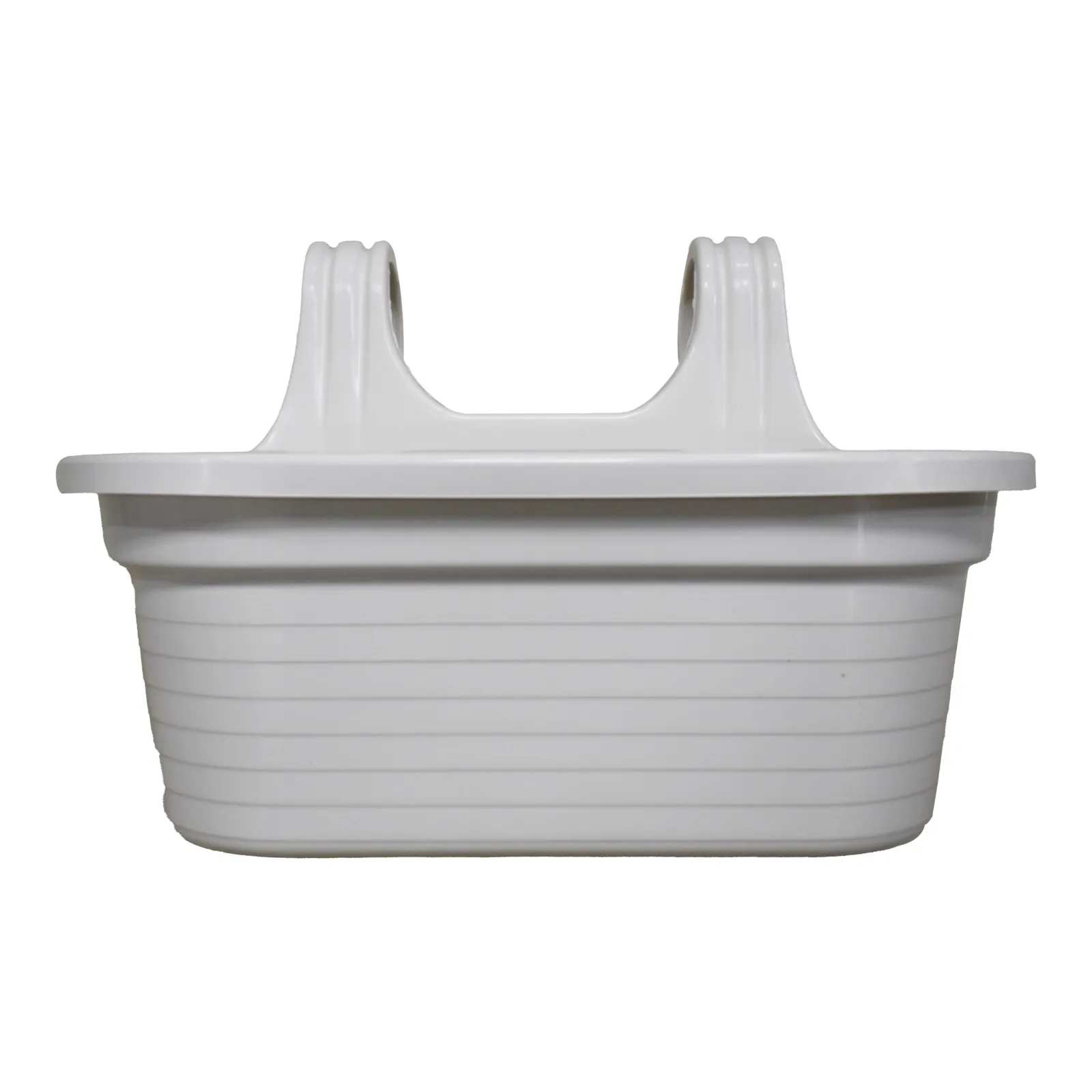 14 X 10 Inch White Double Hook Hanging Plastic Pot