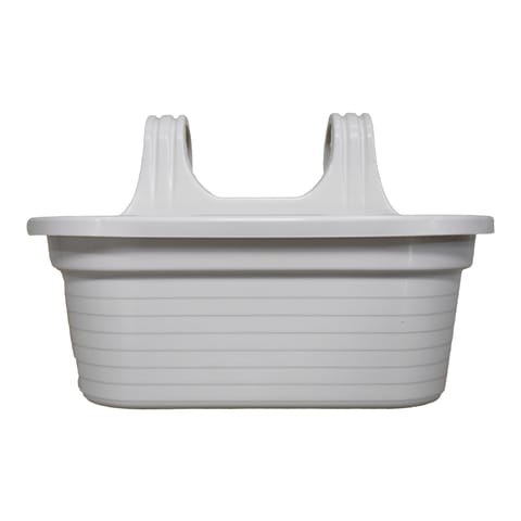 14 X 10 Inch White Double Hook Hanging Plastic Pot