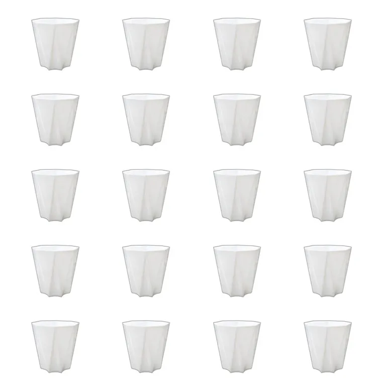 Set of 20 - 4 Inch White Premium Diamanti Plastic Pots