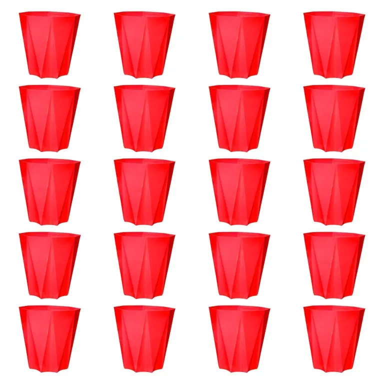 Set of 20 - 4 Inch Red Premium Diamanti Plastic Pots