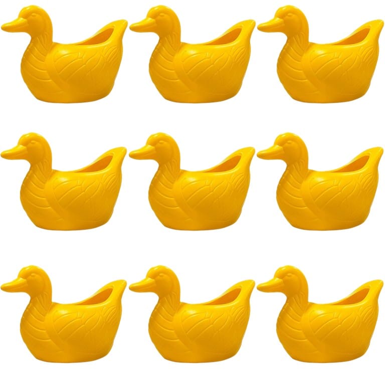 Set of 9 - 6.5 X 5.5 Inch Yellow Premium Duck Plastic Pot