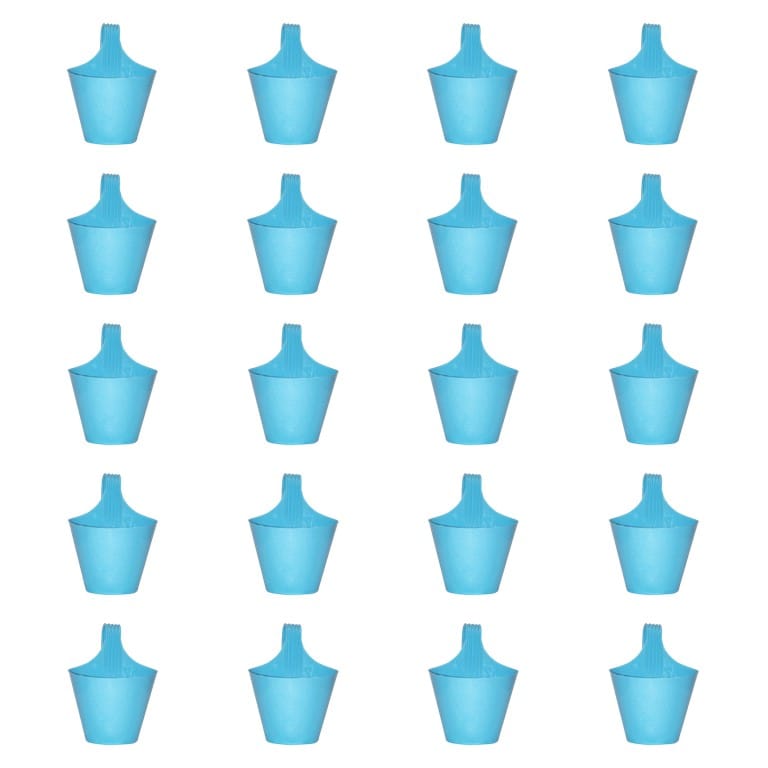 Set of 20 - 8 Inch Blue Marble Single Hook Hanging Plastic Pot