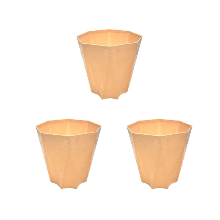 Set of 3 - 4 Inch Beige Marble Premium Diamanti Plastic Pot Set of 3 - 4 Inch Beige Marble Premium Diamanti Plastic Pot