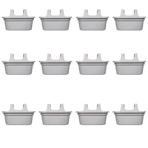 Set of 12 - 14 X 10 Inch White Double Hook Hanging Plastic Pot