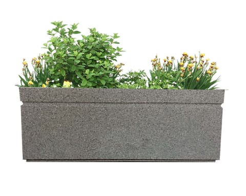 30 X 14 Inch Grey Premium Ortho Fiberglass Planter - Durable large size decoratiive fiber pot for indoor outdoor plants with 5 year warranty