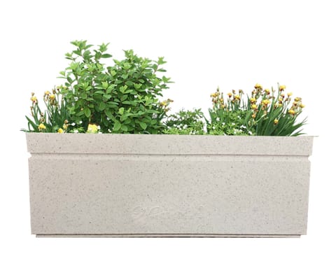 30 X 14 Inch White Premium Ortho Fiberglass Planter - Durable large size decoratiive fiber pot for indoor outdoor plants with 5 year warranty