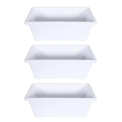 Buy Set of 3 - 14 Inch White Premium Jupiter Rectangular Window Planter Online | Urvann.com