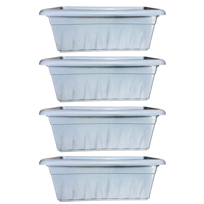 Buy Set of 04 - 24 Inch Grey Premium Supreme Window Plastic Planter Online | Urvann.com Set of 04 - 24 Inch Grey Premium Supreme Window Plastic Planter