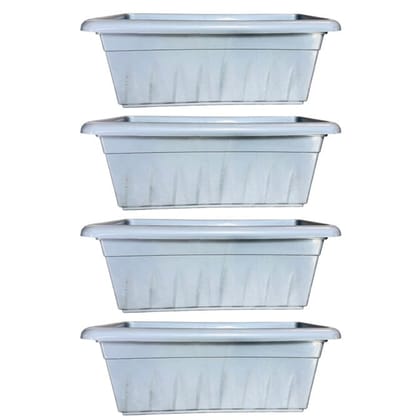 Buy Set of 04 - 24 Inch Grey Premium Supreme Window Plastic Planter Online | Urvann.com