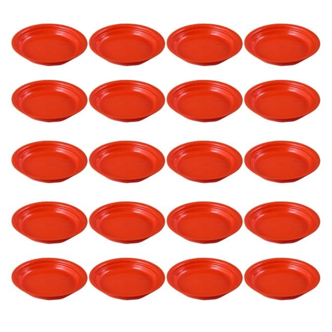 Buy Set of 20 - 5 Inch Terracotta Red Premium Round Trays - To keep under the Pots Online | Urvann.com Set of 20 - 5 Inch Terracotta Red Premium Round Trays - To keep under the Pots