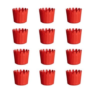 Buy Set of 12 - 6 Inch Red Premium Tippy Plastic Pot Online | Urvann.com