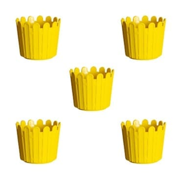 Buy Set of 05 - 6 Inch Yellow Premium Tippy Plastic Pot Online | Urvann.com
