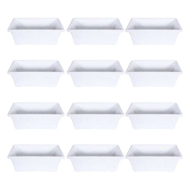 Set of 12 - 14 Inch White Premium Jupiter Rectangular Window Planter