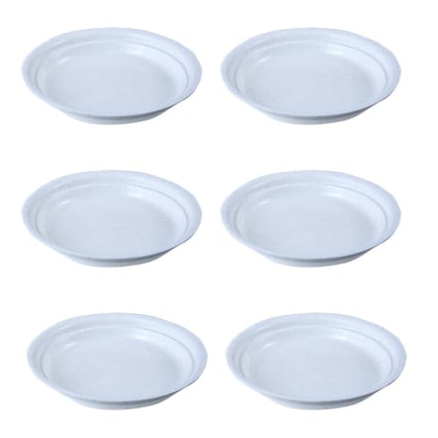 Set of 06 - 4.5 Inch White Premium Round Trays - To keep under the Pots