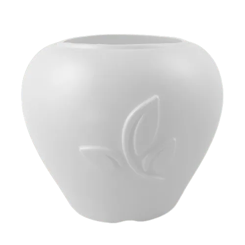 7 Inch Plain White Premium Apple Leaf Plastic Pot