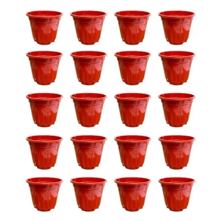 Set of 20 - 6 Inch Red Super Nursery Pot