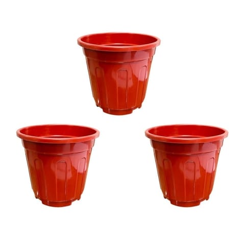 Set of 03 - 6 Inch Red Super Nursery Pot