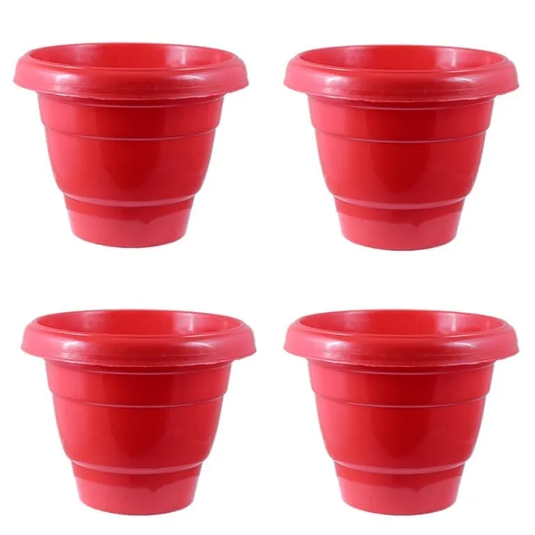 Set of 04 - 16 Inch Terracotta Red Classy Plastic Pot