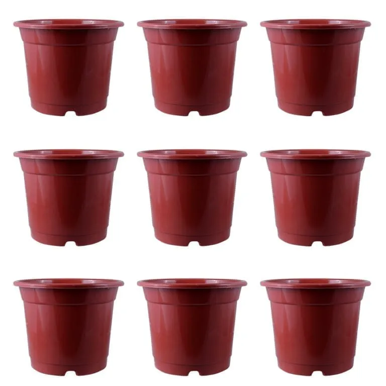 Set of 09 - 4 Inch Red Nursery Pot