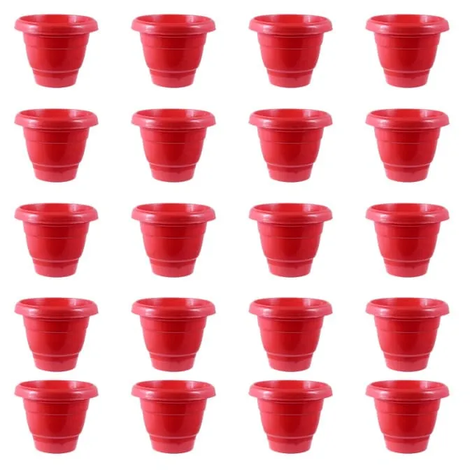 Set of 20 - 14 Inch Terracotta Red Classy Plastic Pot