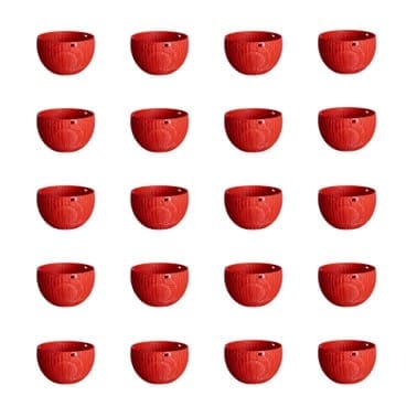 Set of 20 - 7 X 4.5 Inch Red Premium Euro Plastic Hanging Basket