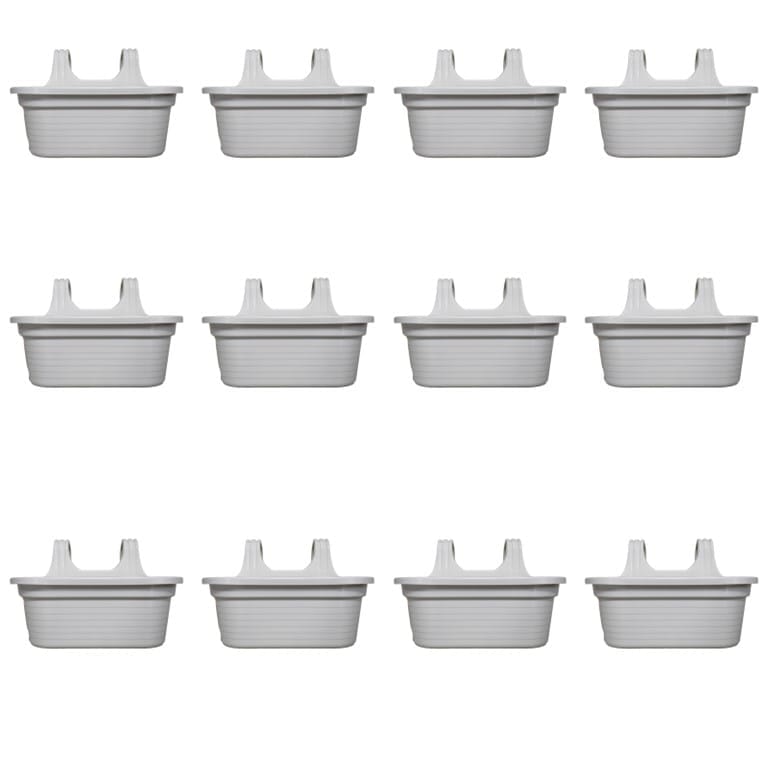 Set of 12 - 14 X 10 Inch White Double Hook Hanging Plastic Pot