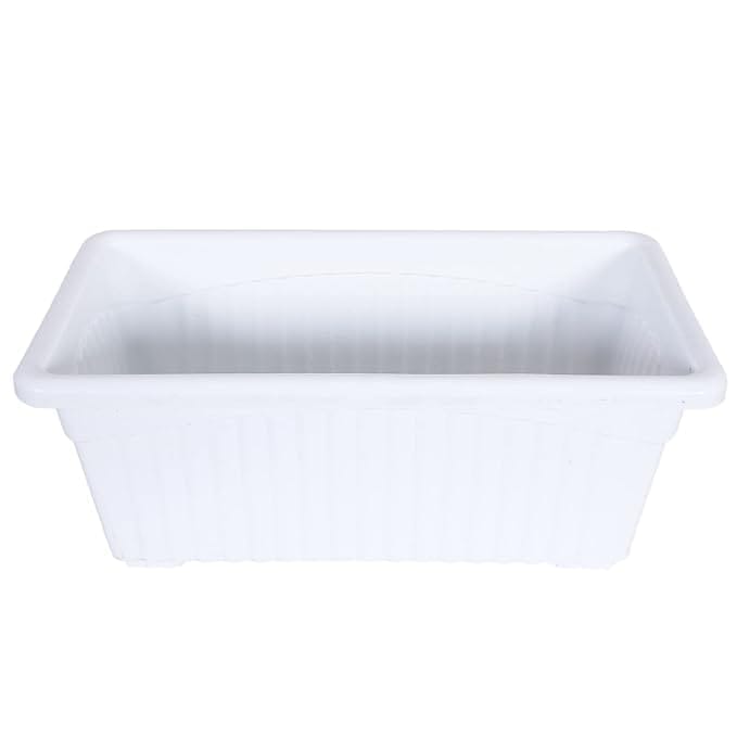 Buy 14 Inch White Premium Jupiter Rectangular Window Planter Online | Urvann.com 14 Inch White Premium Jupiter Rectangular Window Planter