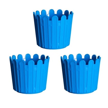 Buy Set of 3 - 6 Inch Blue Premium Tippy Plastic Pot Online | Urvann.com