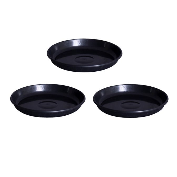 Buy Set of 3 - 8 Inch Black Premium Black Tray - To keep under the Pot Online | Urvann.com Set of 3 - 8 Inch Black Premium Black Tray - To keep under the Pot